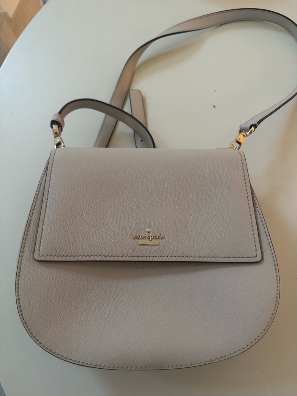 Kate Spade Pebble Leather Crossbody Bag in Light Beige